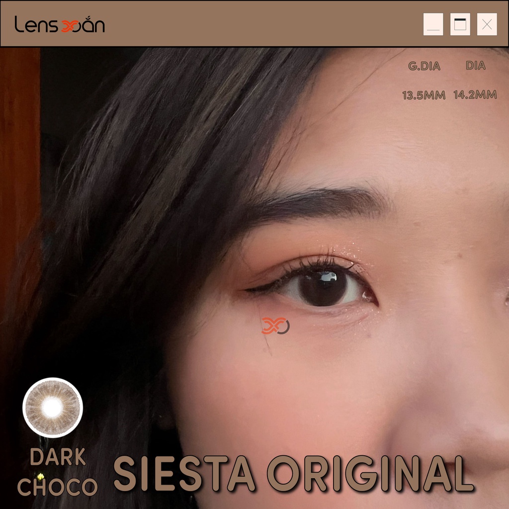 KÍNH ÁP TRÒNG CAO CẤP SIESTA ORIGINAL DARK CHOCO: LENS NÂU CHOCO SIÊU TỰ NHIÊN| PC HYDROGEL LENS| COLOR CL| LENS XOẮN