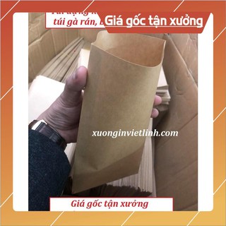 FreeShip - Combo 1000 cái Túi giấy đựng khoai chiên gà rán bánh mì - Chống thấm dầu, Giấy Kraft Nhật xịn