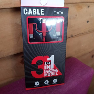 Cáp sạc 3 in 1 Micro USB ,Lightning,Type C- CÁP 3 ĐẦU LIỀN