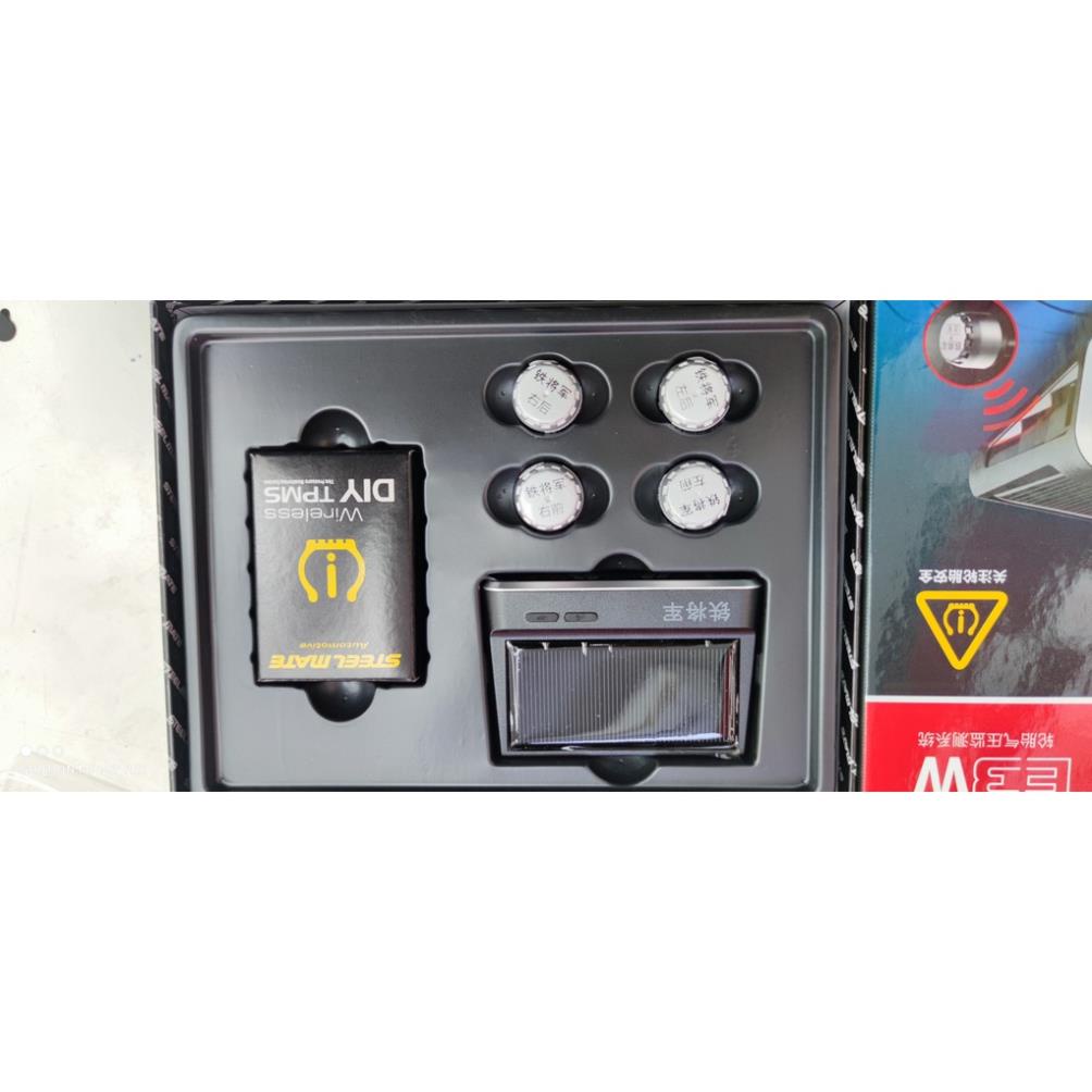 Cảm biến áp suất lốp ô tô van ngoài STEEL MATE E3W Pin năng lượng mặt trời-Van cảm biến ngoài dùng từ 3-5 năm