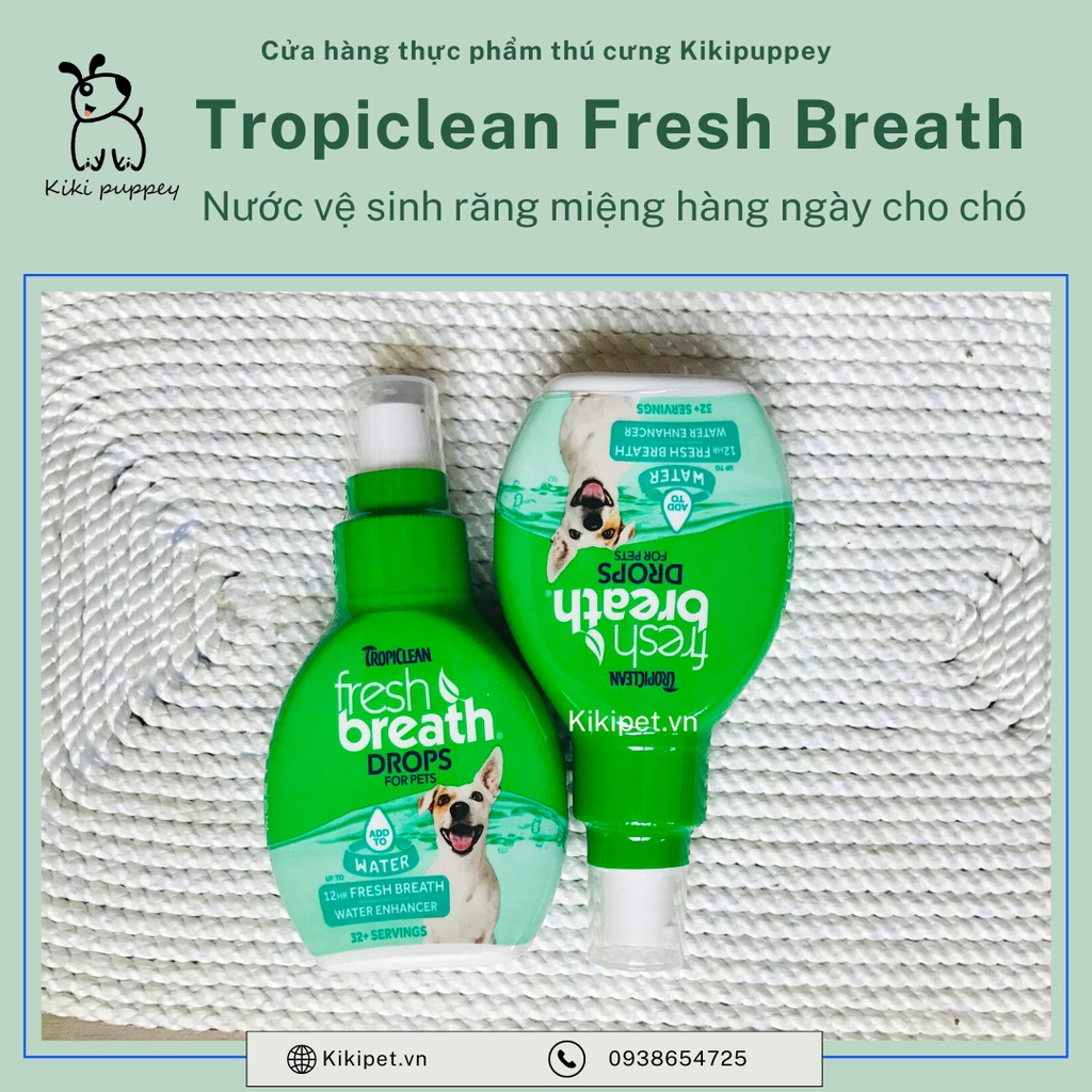 Nước vệ sinh răng miệng hàng ngày cho mèo Fresh Breath Drops by Tropiclean
