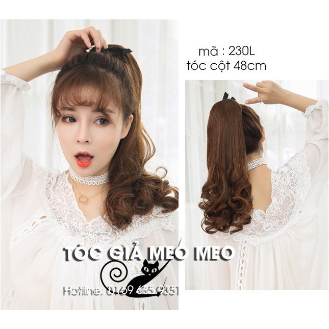 TÓC GIẢ CỘT XOĂN ĐUÔI CAO CẤP 48CM LOẠI 1