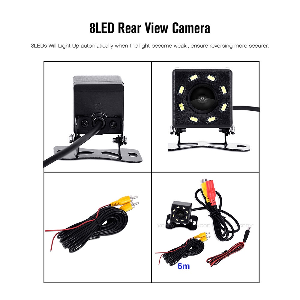 Camera lùi xe NOVSIGHT 8 bóng LED tầm nhìn ban đêm chống thấm nước đảo ngược