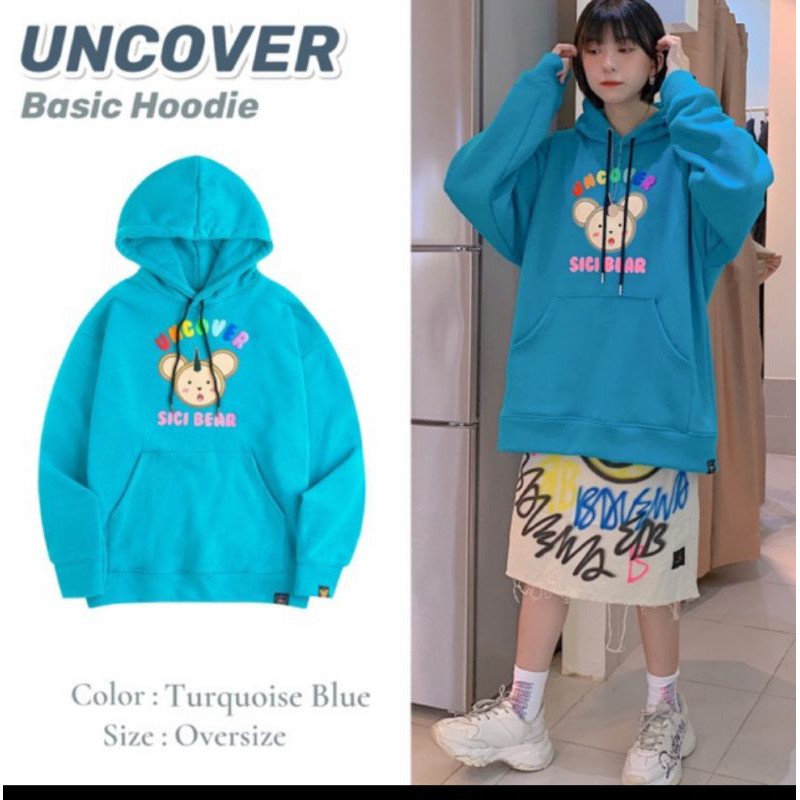 Áo Hoodie Uncover basic xanh chính hãng cond 9.9