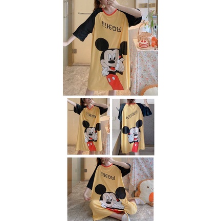 đồ ngủ Tay Lửng In Họa Tiết Hoạt Hình Thời Trang Mùa Hè Quyến Rũ Cho Nữ | BigBuy360 - bigbuy360.vn