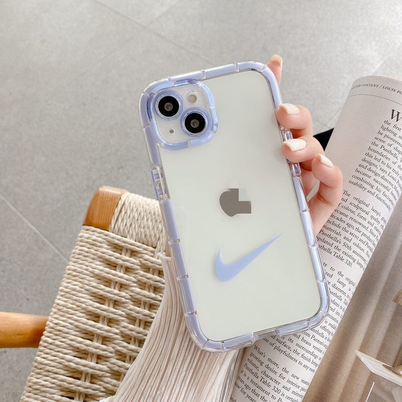 Phát sáng vào ban đêm Silicone mềm Ốp lưng iP iPhone 11 12 Pro Max X XS XR Max Đen Hồng Logo Nike Bàn thời trang nam Shin Case