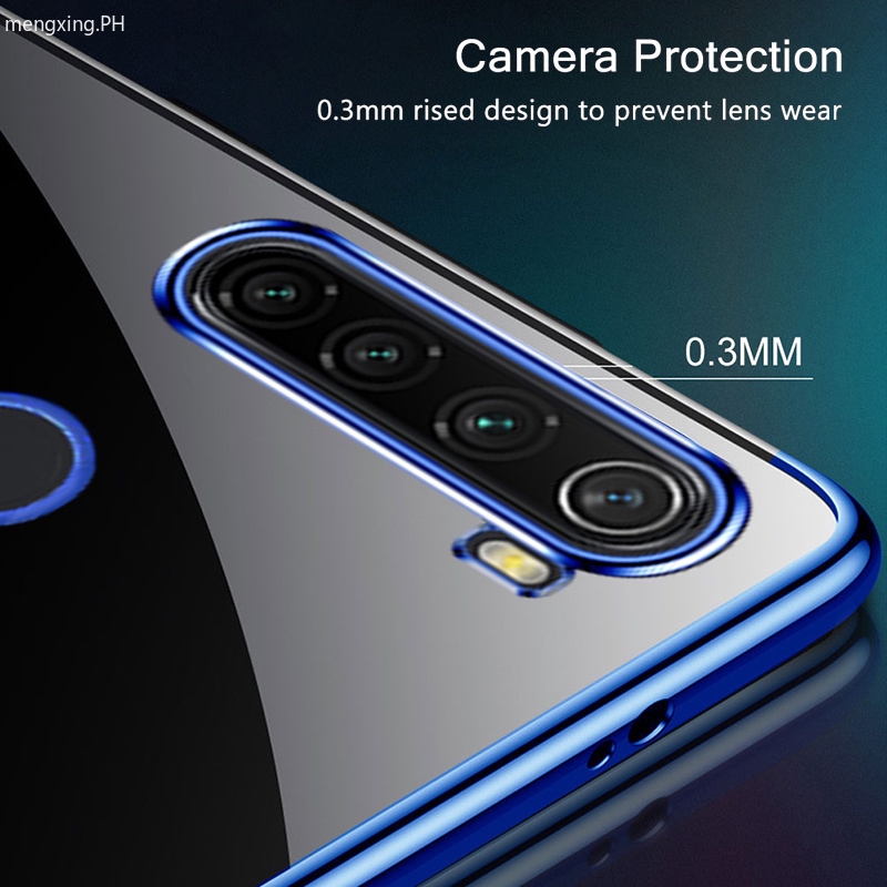 Ốp Lưng Silicon Trong Suốt Viền Màu Cho Oppo Realme 5i Realme 5 Pro 5s