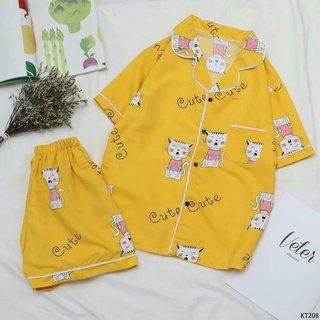 Bộ pijama kate đùi mặc nhà- ảnh thật 100%- b6