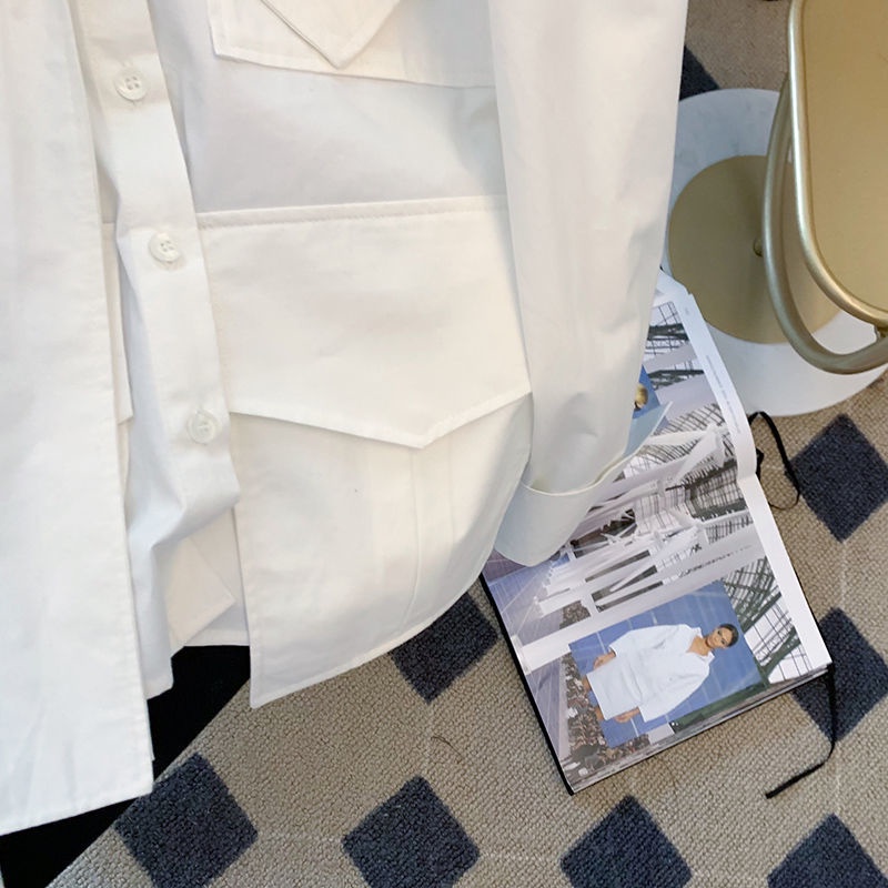 Áo Sơ Mi Trắng Tay Dài Phối Nơ Thời Trang Mùa Xuân Mới Chất Lượng Cao Cho Nữ