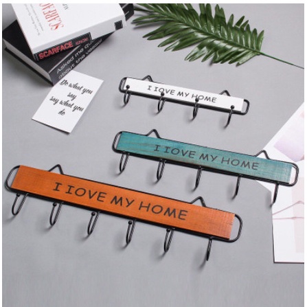 Móc treo chìa khóa,đồ dùng 5 móc/6 móc I LOVE MY HOME decor trang trí nhà cửa dược chọn màu