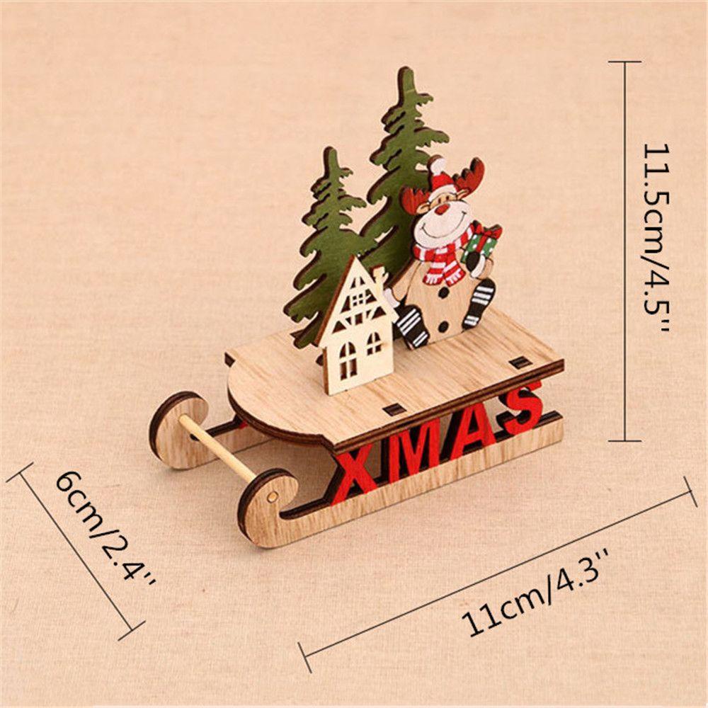 Phụ Kiện Trang Trí Bàn Làm Việc Bằng Gỗ Hình Ông Già Noel / Người Tuyết / Nai Sừng Tấm