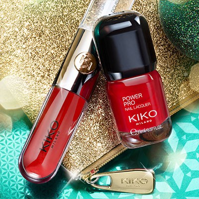 (Chuẩn Pháp) Set son và sơn móng KIKO Holiday Gems Match The Gloss Kit (kèm ví đựng)