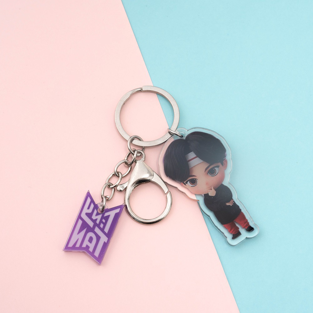 Móc Khóa Acrylic Họa Tiết Hoạt Hình Bt21 Bts Jin Suga Jimin V