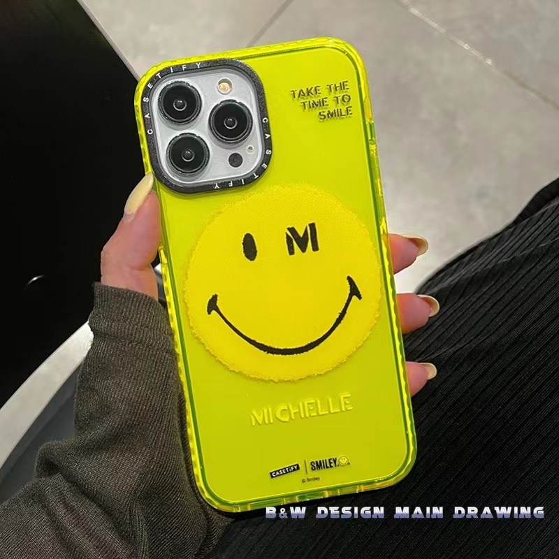 Ốp Điện Thoại Mềm Trong Suốt Màu Dạ Quang Hình Mặt Cười Dễ Thương Cho iPhone 13 12 11 Pro MAX 7Plus 8Plus IX XS MAX XR