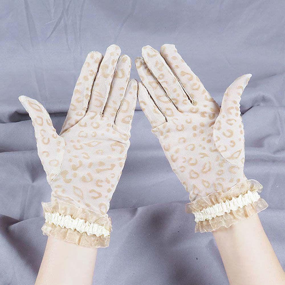 Găng Tay Vải Tuyn Họa Tiết Da Báo WMES15H Phong Cách Hàn Quốc