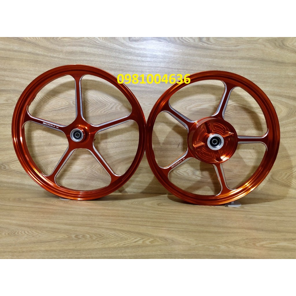 CẶP MÂM-VÀNH ĐÚC 5 CÂY CNC GẮN HONDA WINNER BẢN 1.6 TRƯỚC SAU