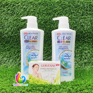 [Tặng Xà Bông]Combo 2 Dầu Gội Clear Bạc Hà 400g Thái Lan