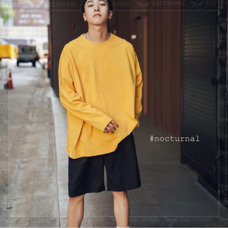 Áo Thun Nam Tay Dài Phong cách Dạo Phố 2021 Xẻ Tà Unisex Nocturnal (4 màu: Đen, Trắng, Vàng, Choco) !