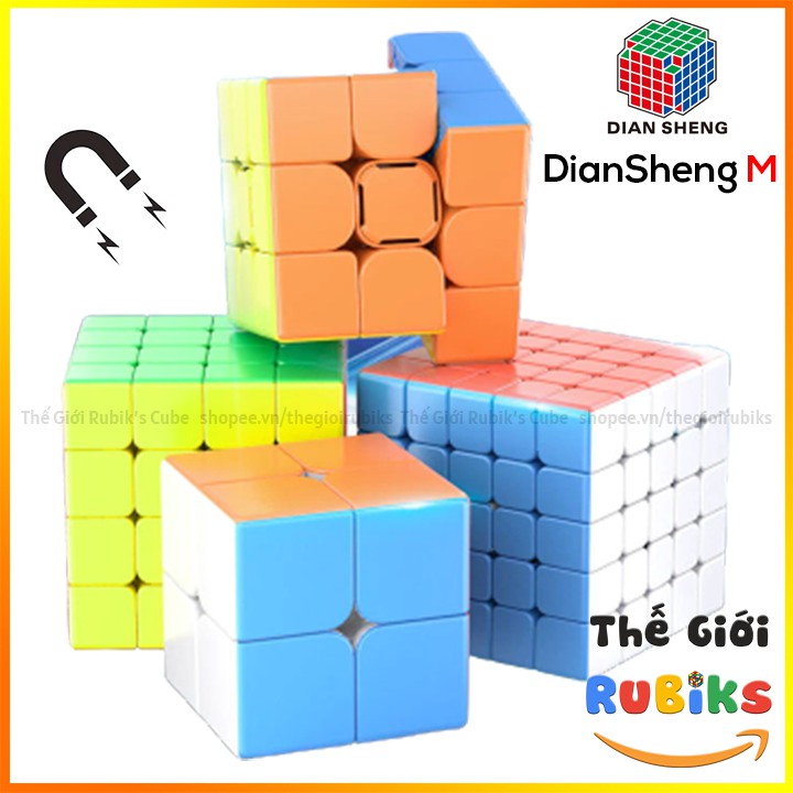 Rubik DianSheng 2M 3M 4M 5M Rubic 2x2 3x3 4x4 5x5 Có Nam Châm Stickerless Không Viền Đồ Chơi (Hãng Mod)