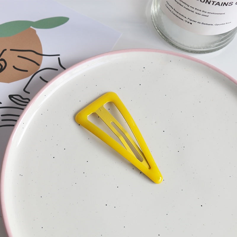 Kẹp tóc mái, kẹp tách hình tam giác sơn bóng 7cm nhiều màu sắc ngọt ngào