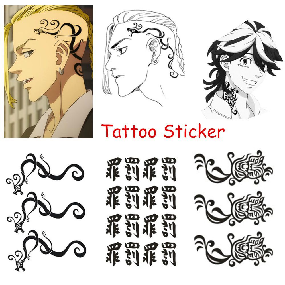 Hình xăm tạm thời hình nhân vật anime Anime Tokyo Revengers chống thấm nước lâu phai màu