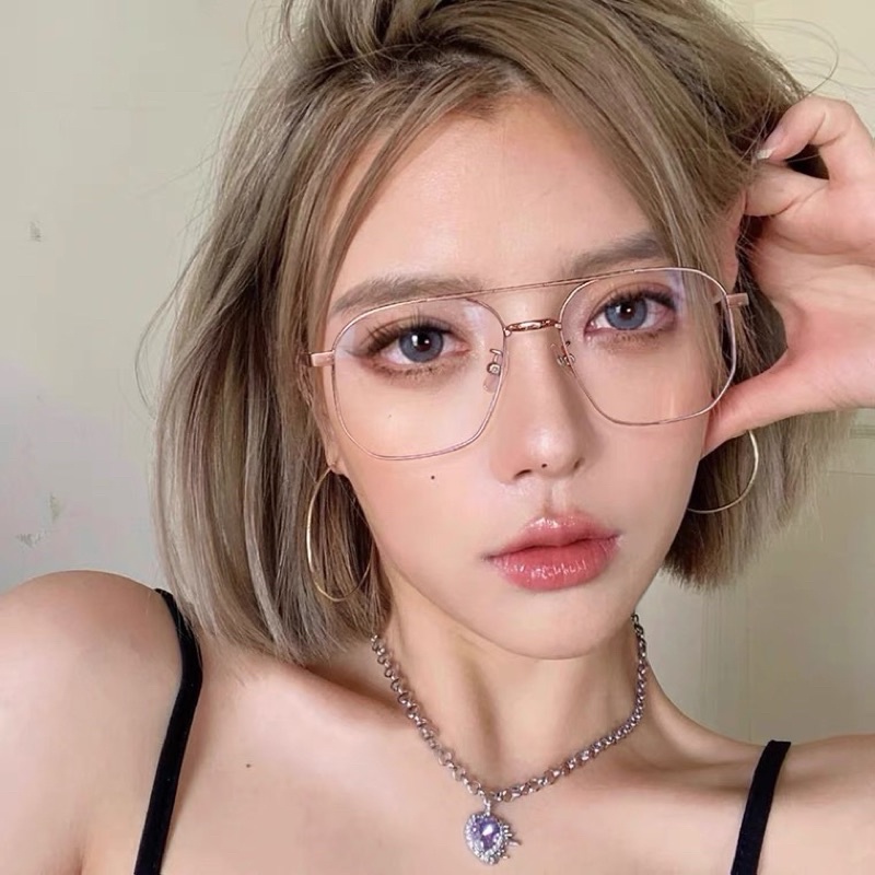 Kính Thời Trang Gọng Kim Loại Dáng Đa Giác Nam Nữ [ Mã T14 ]