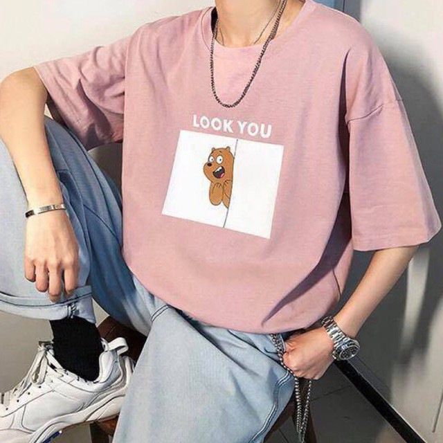 Áo thun tay lỡ form rộng - phông nam nữ cotton oversize - T shirt Gấu look you - 2N Unisex | BigBuy360 - bigbuy360.vn