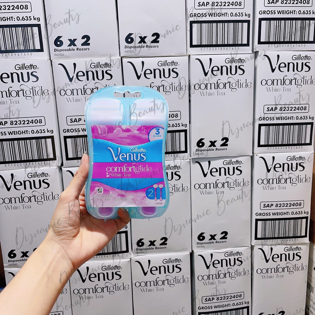 Bộ 2 dao cạo cho nữ có đầu bơ gillette Venus comfortglide white tea venus spa 3 blades