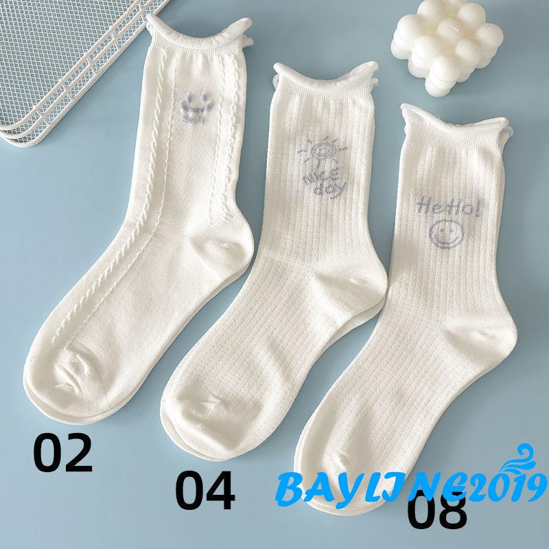 Vớ cổ cao mềm mại co giãn thoáng khí in họa tiết hoạt hình thời trang cho nữ