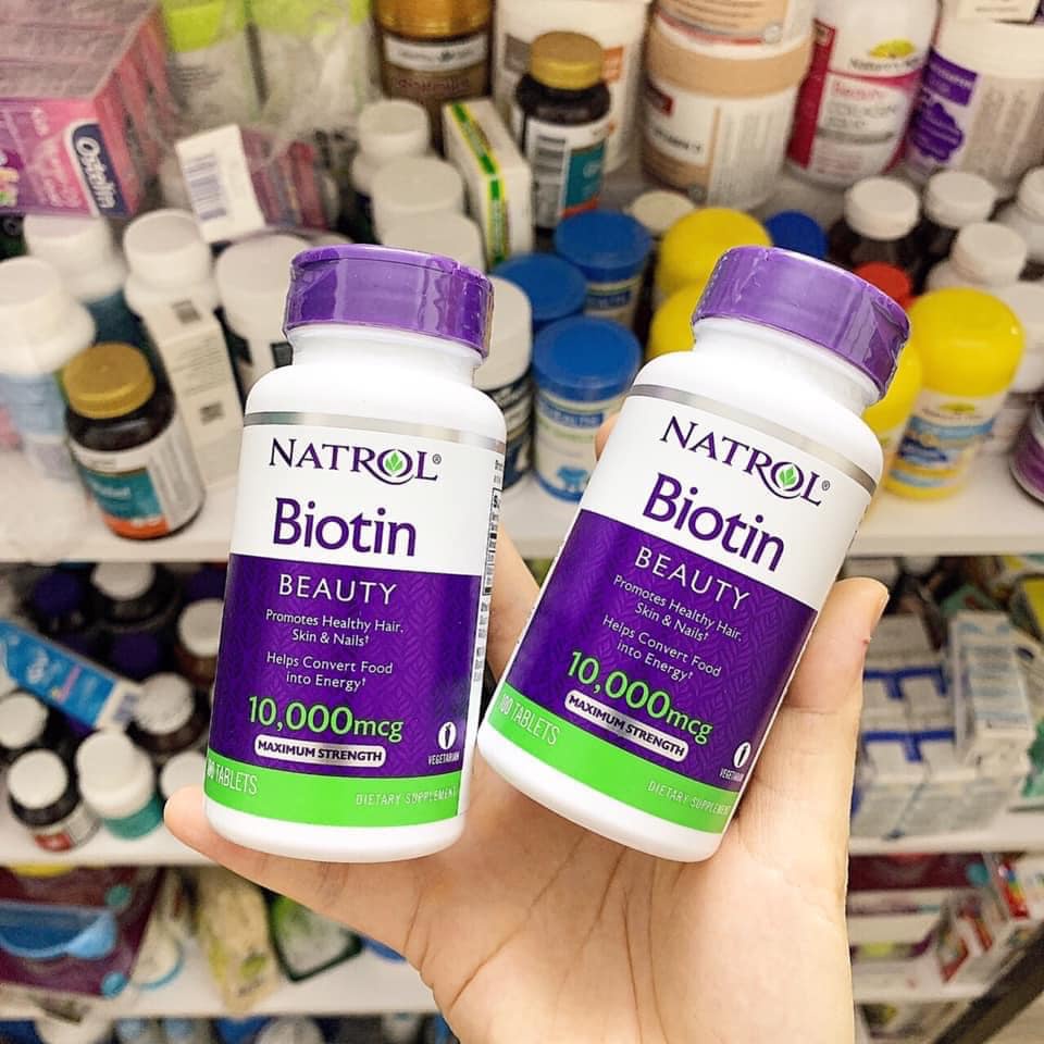 Viên uống ngăn rụng tóc, hỗ trợ mọc tóc [Mỹ] Natrol Biotin Beauty 10,000mcg Maximum Strength Hộp 100 Viên [Chính hãng]