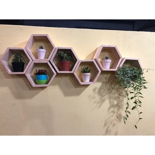 Kệ Gỗ,Kệ Treo Tường Hình Tổ Ong Cạnh 10cm &15cm