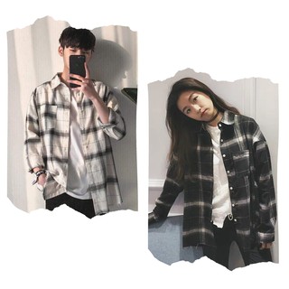 FREESHIP ĐƠN 99K_Áo Somi Thô Kẻ Caro Dáng Rộng Flanel Unisex Nam Nữ