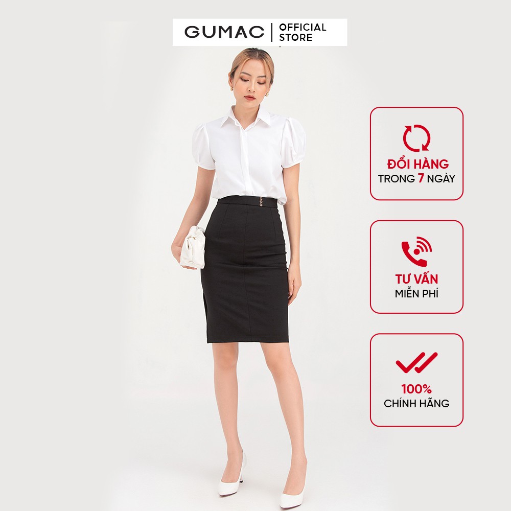 Chân váy bút chì 3 nút GUMAC VB794