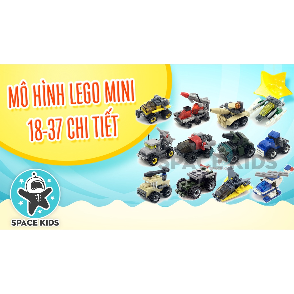 Đồ chơi Xếp hình Lego giá rẻ cho bé lắp ghép xe tăng, ô tô chủ đề Quân đội từ 24 đến 37 chi tiết cho bé