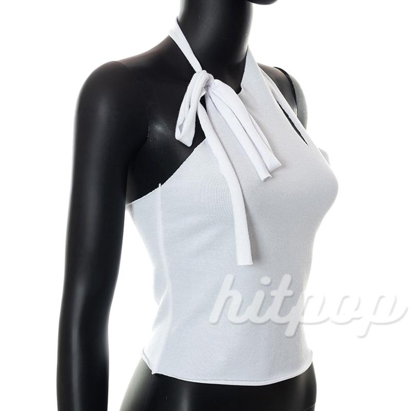 Hitpop-Women´s Vest Sleeveless Halter Straps Design Hollow Summer Streetwear Breathable Versatile Tops