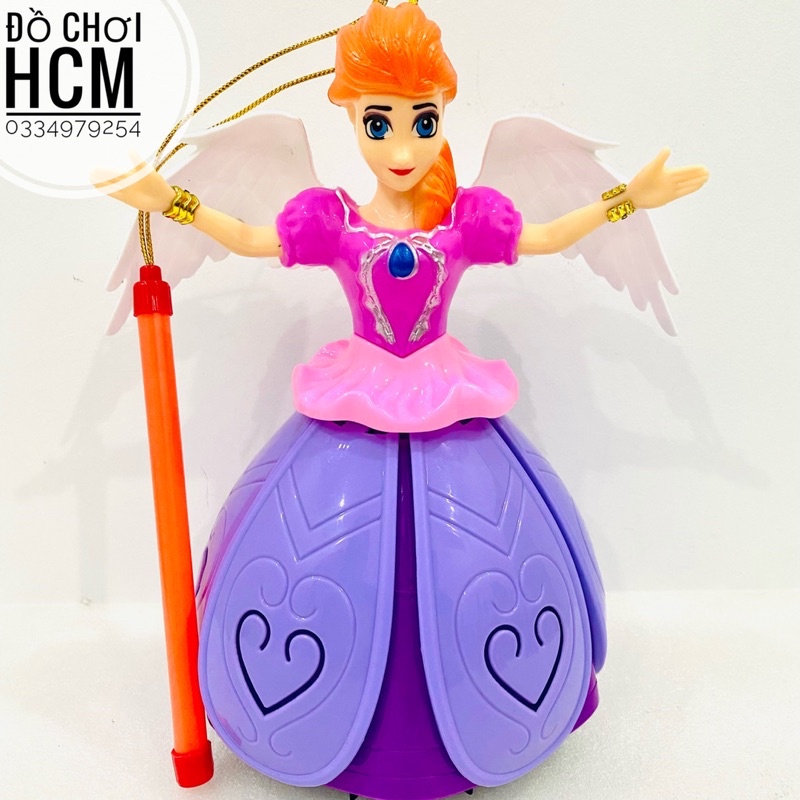[XOAY 360-NHIỀU MẪU-CLIP] Đồ chơi búp bê công chúa Elsa Anna có đèn nhạc dành cho bé thích hoạt hình Frozen, Bạch tuyết