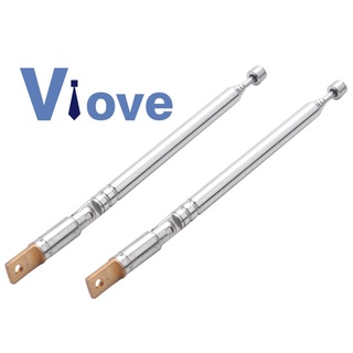 2PCS 25.4cm 10Inch 5 Sections Telescopic Antenna Aerial for Radio TV
