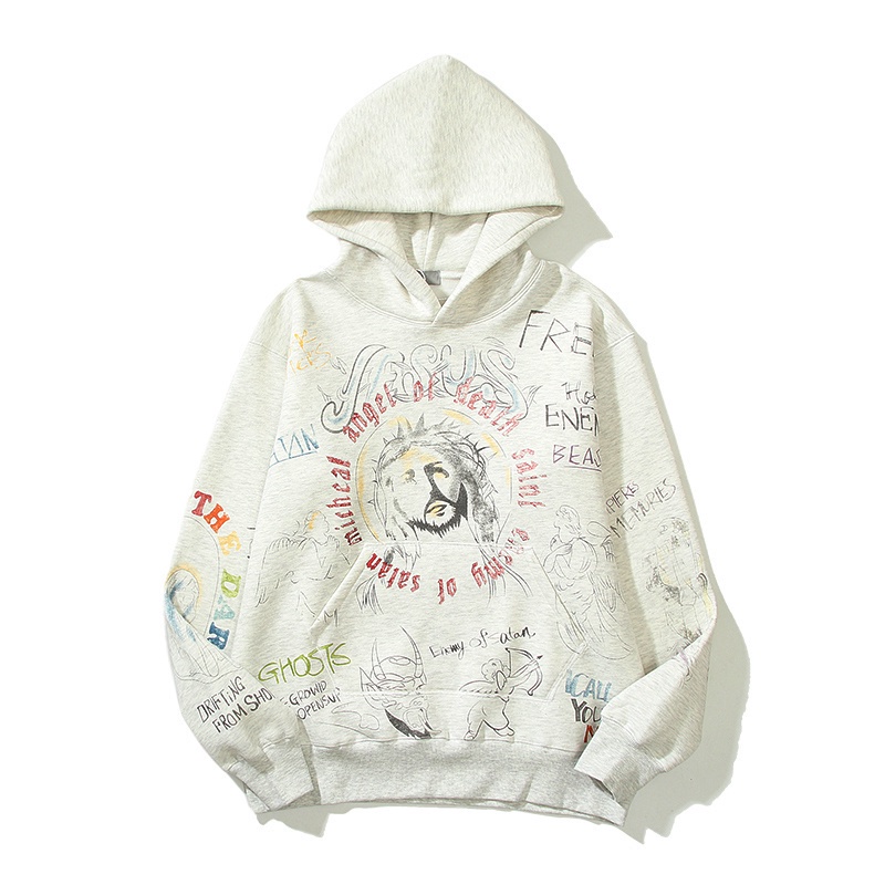 Hot ITEM Áo Hoodie ERLOuyang Nana Kiểu Cổ Điển Dáng Rộng Giản Dị Vải Cotton Phối Nhung Cho Nam Và Nữ