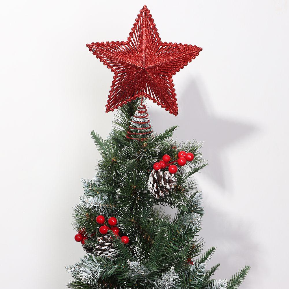 Ngôi Sao Năm Cánh Kim Tuyến Lấp Lánh Trang Trí Cây Thông Giáng Sinh
