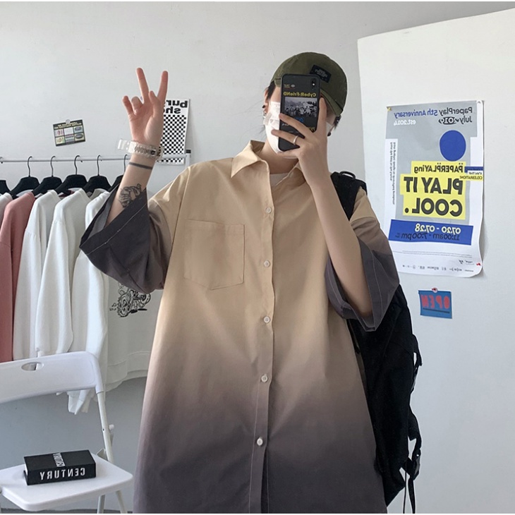 Áo Khoác Sơ Mi Dáng Rộng Phối Túi Cá Tính Thời Trang Hàn Quốc Cho Nam Simple Unisexthun Nam Chất KhoáC Gió Thể Thao Nam Nữ Unisex