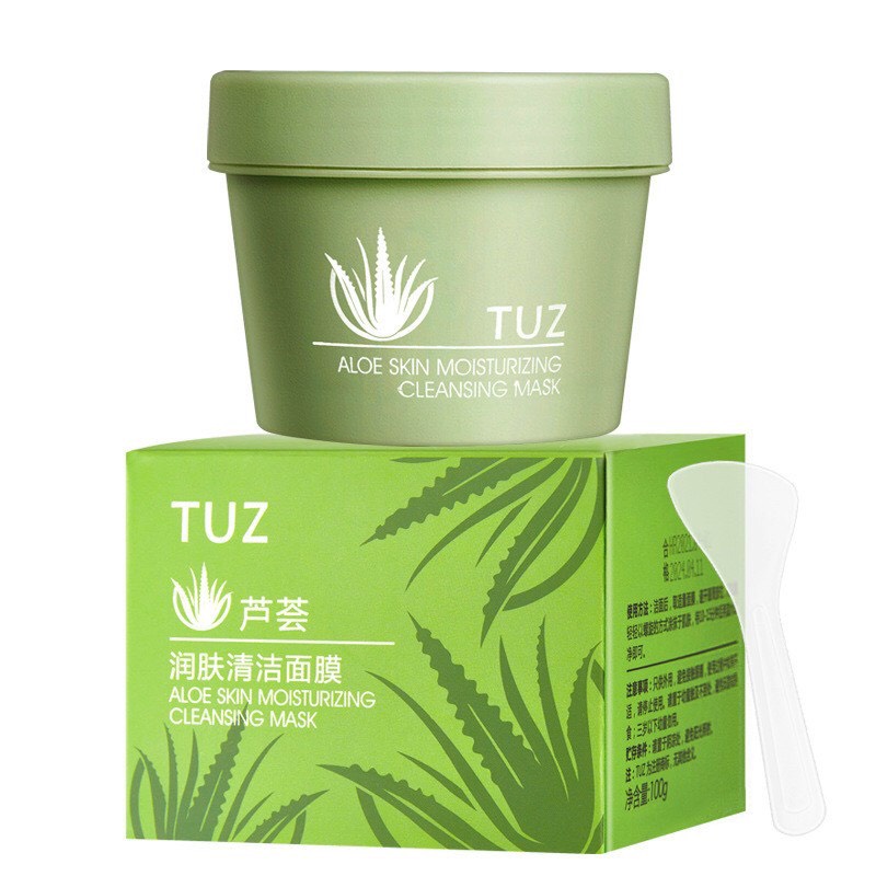 Mặt nạ bùn nha đam Tuz Aloe Mud Facial Mask - Giảm thâm mụn thu nhỏ lỗ chân lông loại bỏ mụn đầu đen vibesvietnam