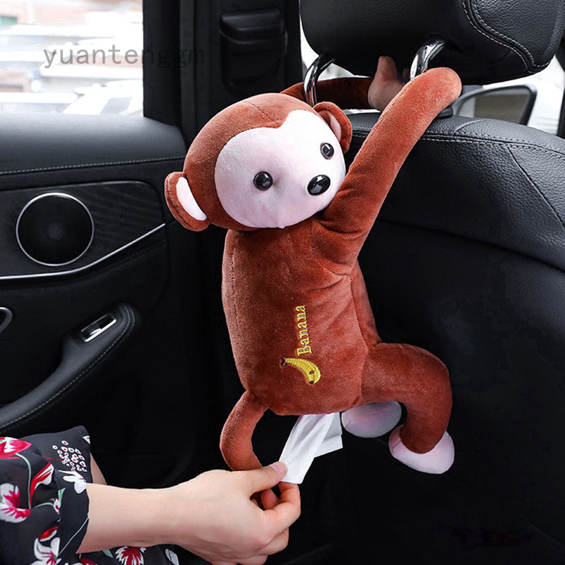 Túi đựng khăn giấy hình con khỉ ngộ nghĩnh gắn xe ô tô