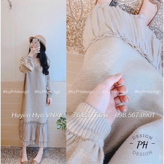 Váy len thỏ chân bèo li