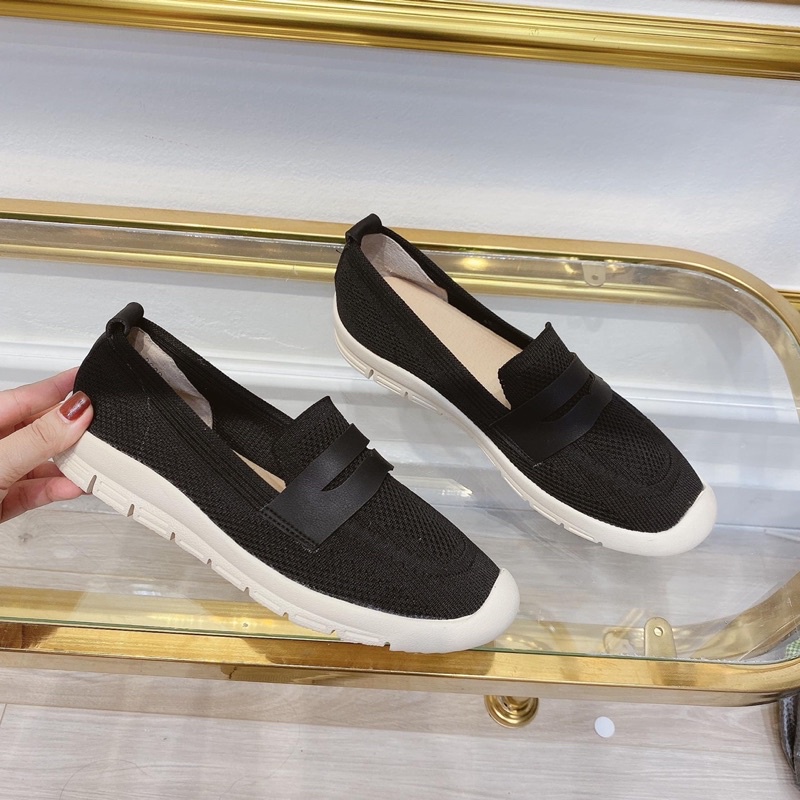 Giày slip on bệt chun đai ngang fullbox hàng quảng châu cao cấp