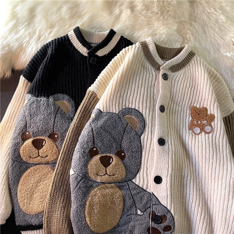 Áo khoác len dáng rộng màu sắc thời trang thu đông phong cách Hàn Quốc cho nam