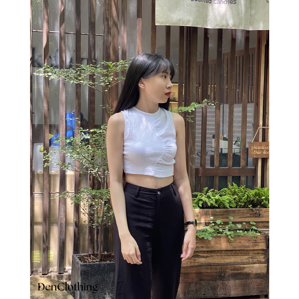 Áo croptop hở lưng Đen Clothing AC01