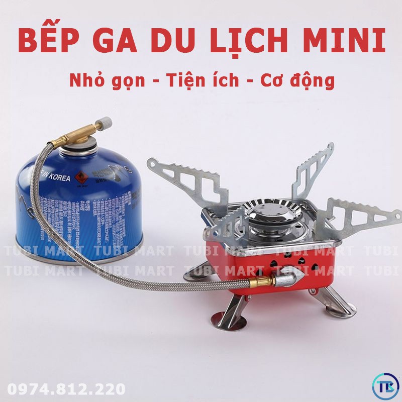 Bếp Du Lịch Gấp Gọn Cắm Trại Ngoài Trời Nhỏ Gọn An Toàn - Bếp Ga Dã Ngoại Mini Gấp Gọn Tiện Lợi Kèm Đầu Chuyển - TB025