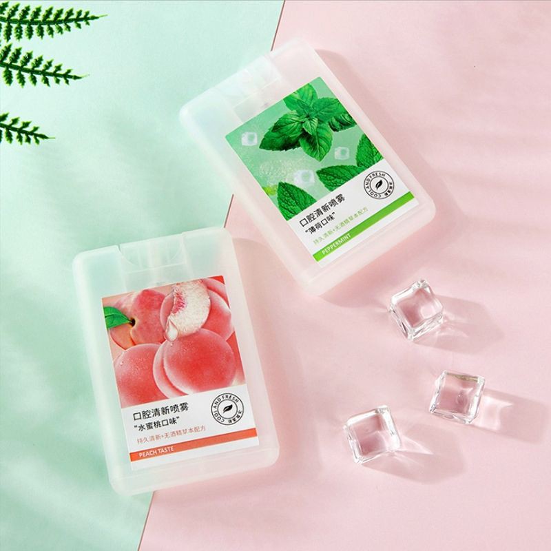 Xịt thơm miệng kháng khuẩn hương Đào, bạc hà 20ml