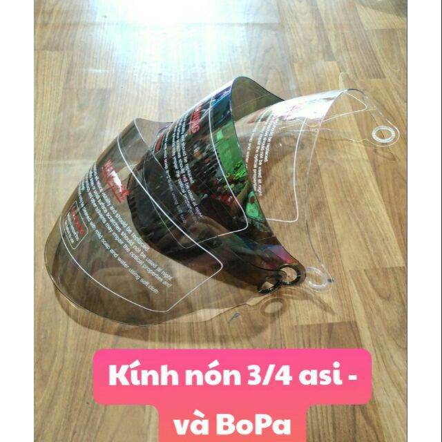 Kính Lắp Nón Bảo Hiểm 3/4 ASIA và BOPA Chống Tia UV