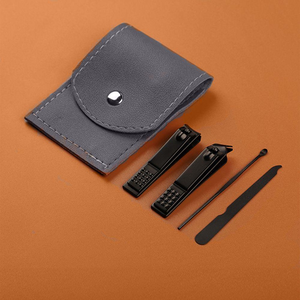 MOCHO Bộ 4 Dụng Cụ Làm Móng Bằng Thép Không Gỉ Kèm Hộp Da Đựng